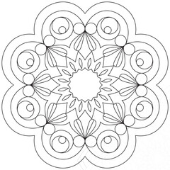 Leaf Flower Petal Coloring Mandala Art Simple Graphic Shape Vector Floral Oriental Outline Vintage Decorative Elements Pattern Illustration Islam Arabic Indian Turkish Mystic Religion Morals Lotus