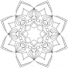 Leaf Flower Petal Coloring Mandala Art Simple Graphic Shape Vector Floral Oriental Outline Vintage Decorative Elements Pattern Illustration Islam Arabic Indian Turkish Mystic Religion Morals Lotus