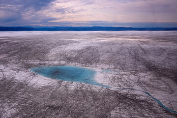 Greenland Ilulissat glaciers with blue eyes pool