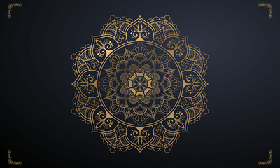 Luxury mandala design with gold color, vector, eps file free download