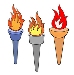 set of torch icons
