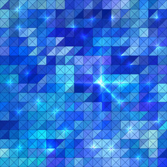 Abstract Lights Blue Black Disco Background. Pixel mosaic vector