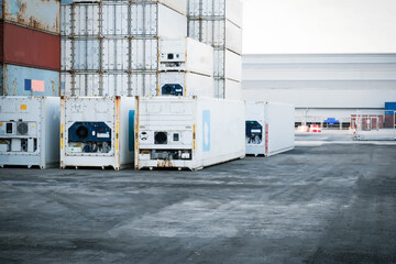 Refrigeration Container waiting for packing for export