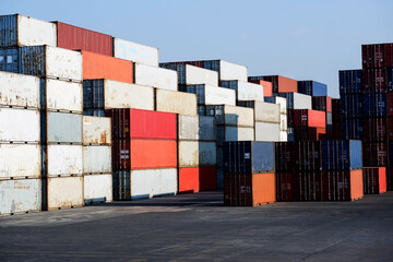 bulk containers In the container yard view of the import and export