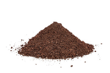 Gardening soil isolated on a white background