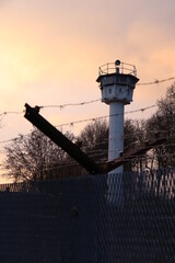 Former GDR watchtower in the town of Mödlareuth, Germany