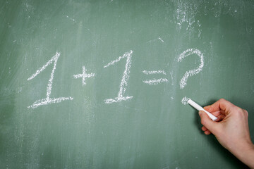 Mathematics, calculation and skills concept. Question mark
