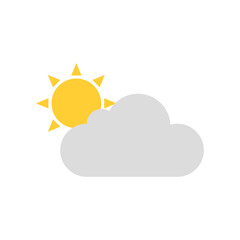 Sun and cloud icons. Sunny and cloudy. Vectors.