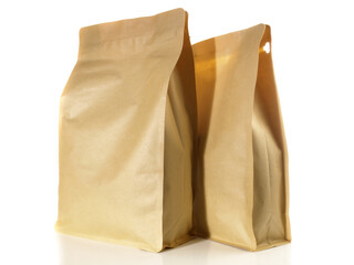 Different size paper bags isolated on white Background