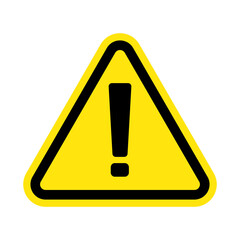 Triangle caution or warning icon. Exclamation vector.