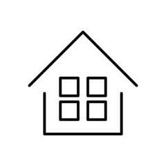 Icon of a house with four windows. Vector.
