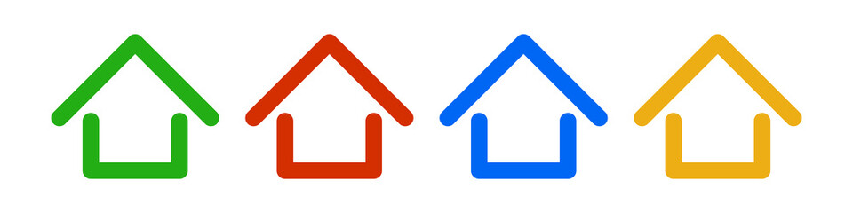 Colorful house icons set. Vectors.