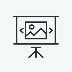 Projector, slideshow, presentation vector icon