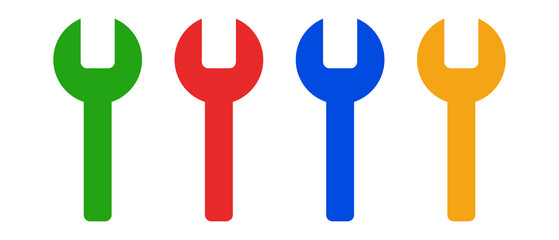 A set of colorful wrench icons. Vector.