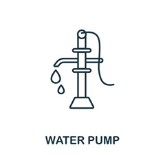 Obraz premium Water Pump icon. Line element from machinery collection. Linear Water Pump icon sign for web design, infographics and more.