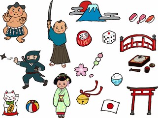 くっきり主線の日本アイコンセット