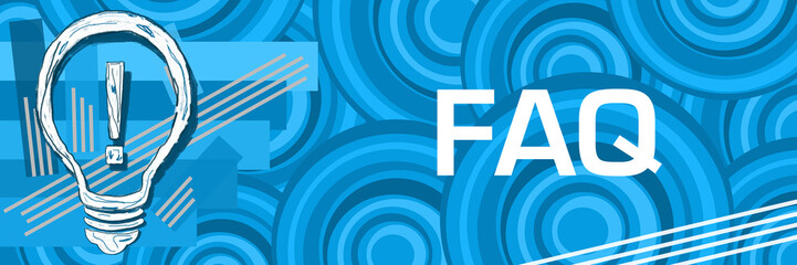 FAQ - Frequently Asked Questions Blue Stroked Stripes Circular Background Bulb 
