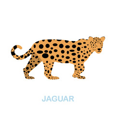Jaguar flat icon. Colored element sign from wild animals collection. Flat Jaguar icon sign for web design, infographics and more.