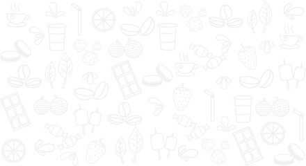 Drink symbols pattern illustration vector grey outline white background  isolated.