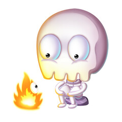Little Skull and Candle. Realistic Fantastic Characters. Fantasy Nature Animals. Concept Art. Book Illustration. Video Game Characters. Serious Digital Painting. CG Artwork.
