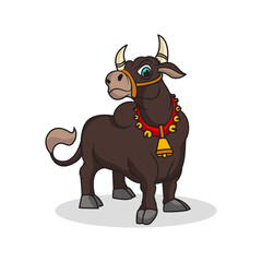 Bull cartoon vector illustration