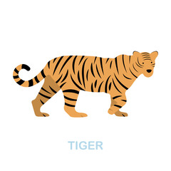 Tiger flat icon. Colored element sign from wild animals collection. Flat Tiger icon sign for web design, infographics and more.