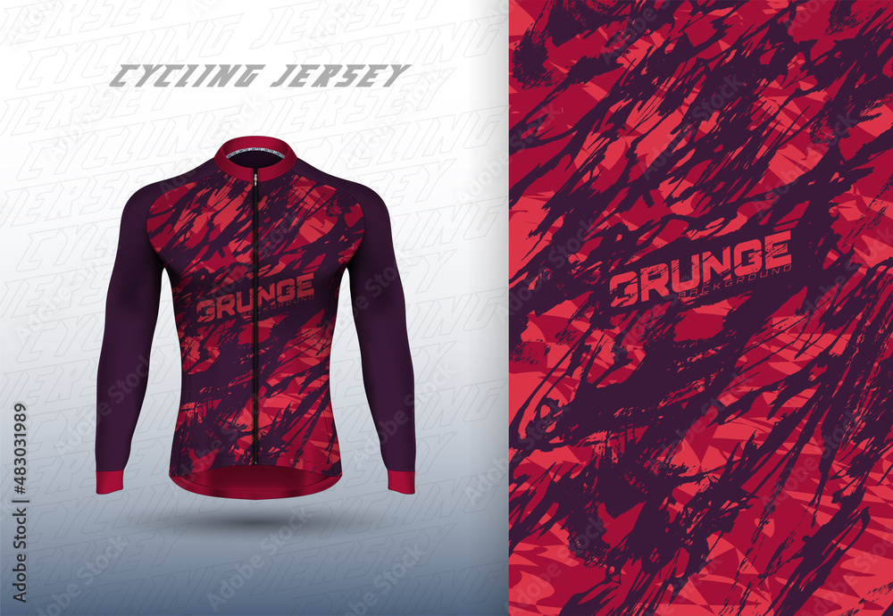 Wall mural Vector premium cycling jersey design with abstract texture.