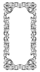 Filigree Heraldry Leaf Pattern Floral Border Frame
