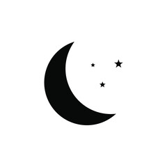 Obraz na płótnie Canvas Moon, Night, Moonlight, Midnight Solid Icon Vector Illustration Logo Template. Suitable For Many Purposes.