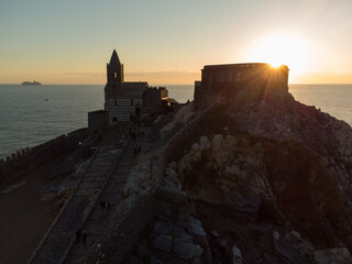 Obraz premium Fotografia aerea di Portovenere in Liguria