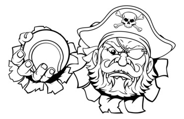 Pirate Tennis Ball Sports Mascot Cartoon