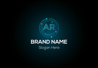 Abstract AR letter modern initial lettermarks logo design	