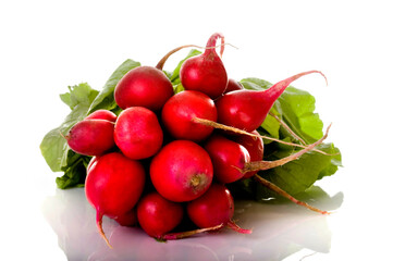 Ripe Red Radish on White