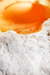 Detail Shot of Egg and Flour