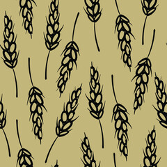 Seamless vector pattern with spikelets.