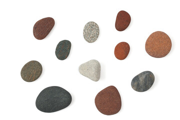 pebbles isolated on white background