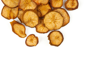 dried pear isolated on white backrgound