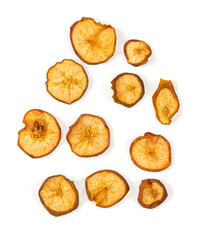 dried pear isolated on white backrgound