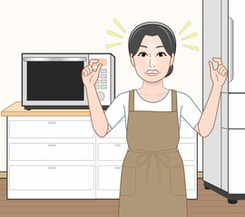 電子レンジと女性