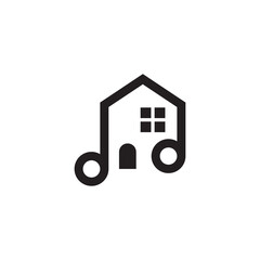 music house vector logo design