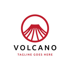 volcano mountain vector logo design - obrazy, fototapety, plakaty