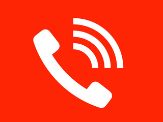 電話受話器発信アイコン：白