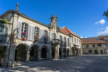 Naklejka premium Pedreira square in the old town of Pontevedra, Galicia, Spain.