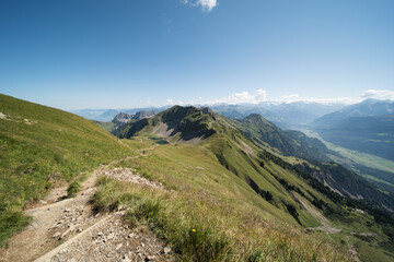 landscape in central switzerland, view from (Brienzer Rothorn 2,350m).