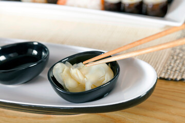 Ginger and Sushi with Proper Sticks