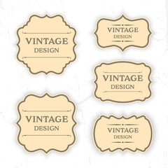 Vector set vintage label and frame for banner design.