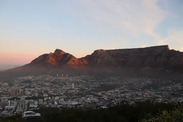 Deurstickers Scenic View on Table Mountain during Sunset, Cape Town, South Africa © SteffenTravel