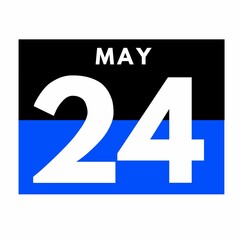 May 24 . Flat daily calendar icon .date ,day, month .calendar for the month of May