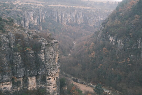 Foggy canyon, misty canyon of safranbolu in turkey. Local name is tokatli kanyonu during winter season.