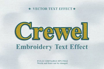 Fotobehang Realistic Crewel Embroidery Text Effect © halimilyasin